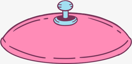 本作品全称为《粉色卡通手绘一个圆形盖子创意元素》,在整个配色上