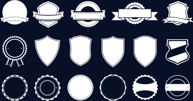 矢量白色徽章模板