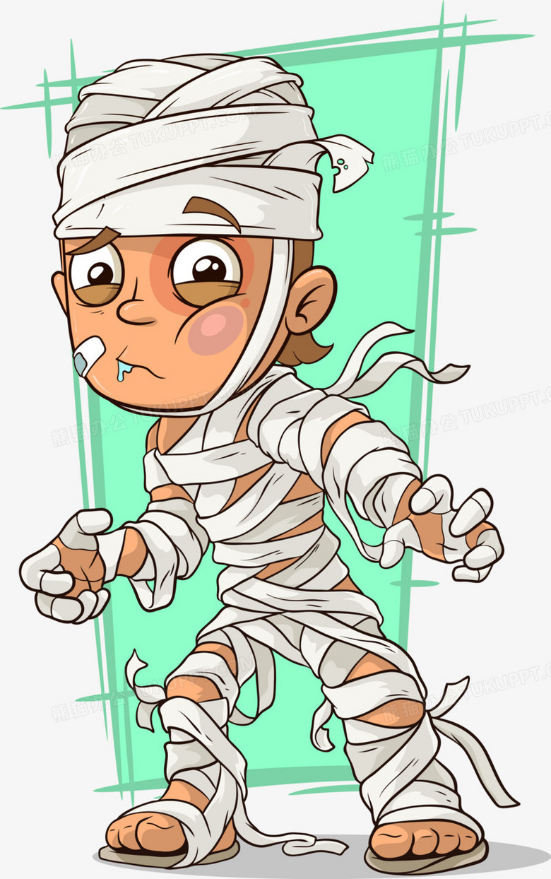 绷带伤员漫画悲伤矢量