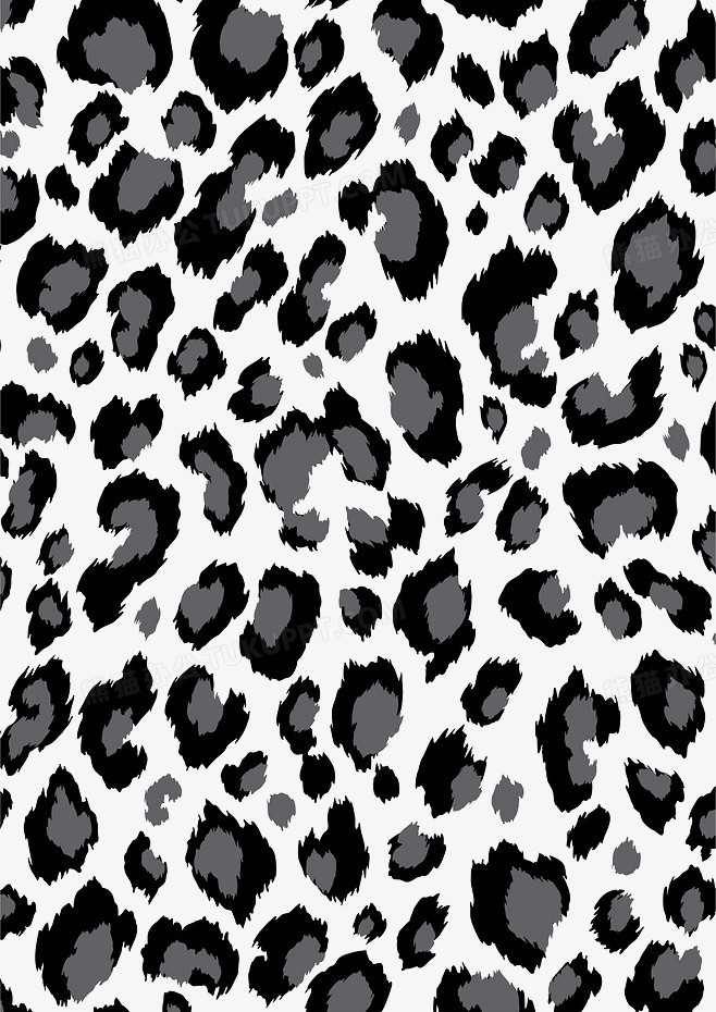 本作品全称为《卡通风黑灰色别致的豹纹背景创意元素》,使用adobe