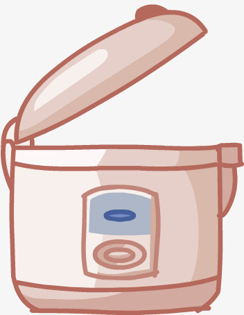 本作品全称为《棕色简约手绘打开的一台电饭锅元素》,在整个配色上