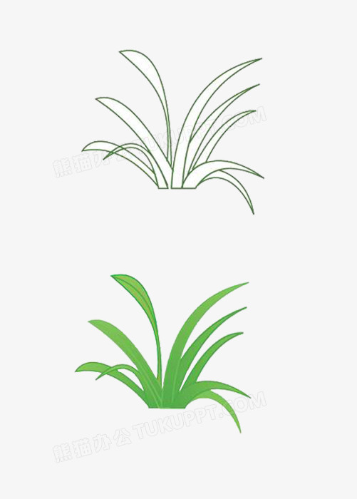 小草绿草简笔画png图片素材下载_笔画png_熊猫办公