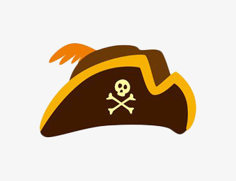 手绘卡通海盗帽子