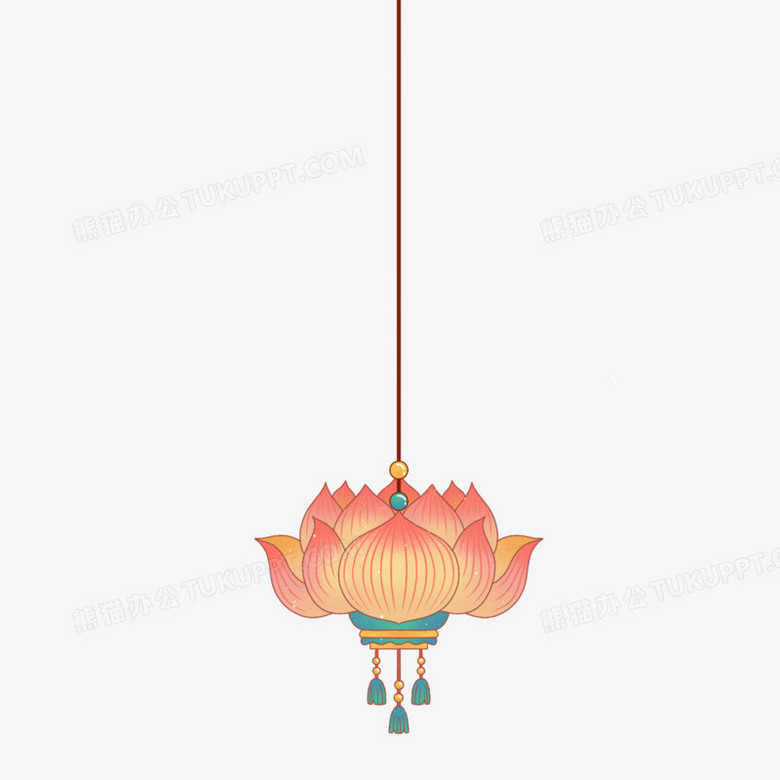 手绘免抠中秋节日灯笼莲灯元素