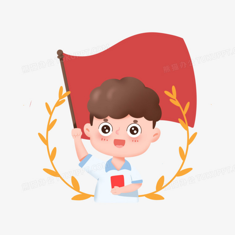 手绘卡通q版人物宣誓套图之学生宣誓免抠素材