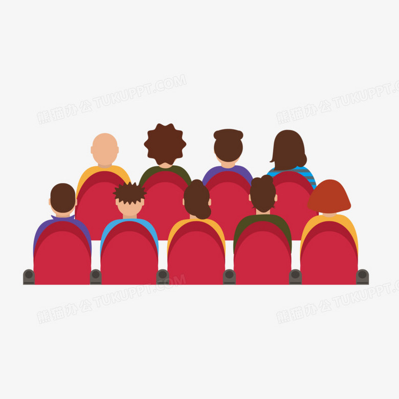 矢量观众看电影背影免抠元素