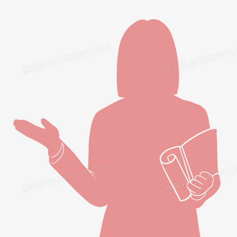 短发女老师剪影装饰素材