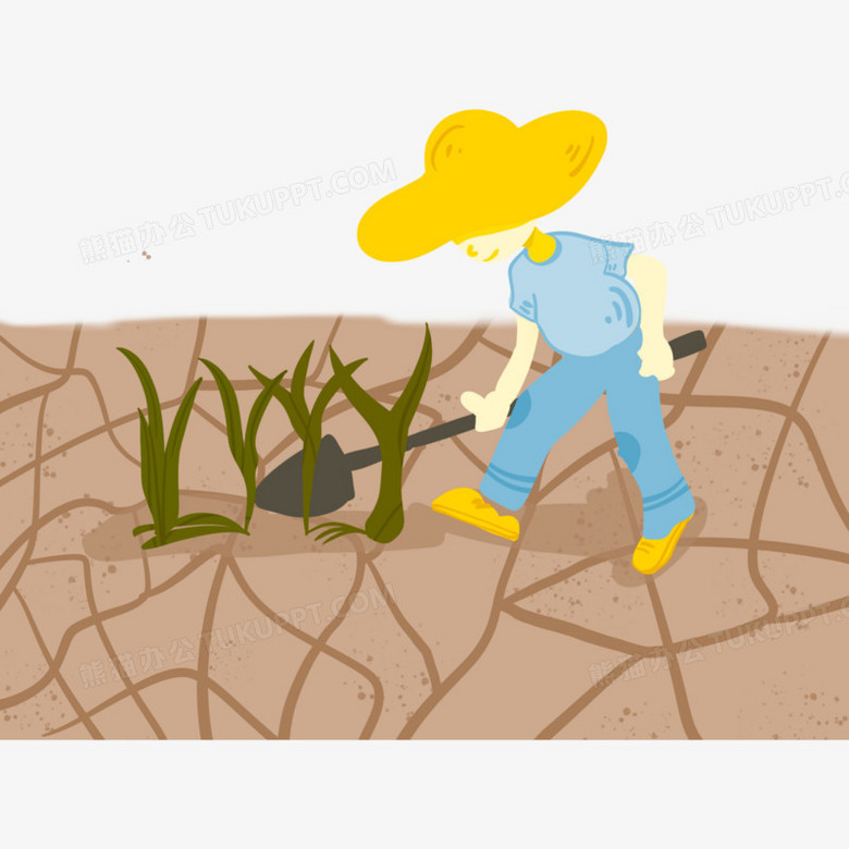 本作品全称为《彩色卡通风农民在旱地除草创意元素》,主要应用adobe