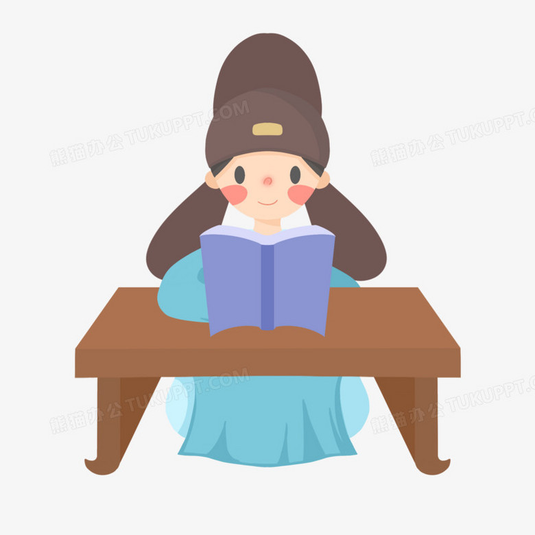 卡通q版书生形象元素