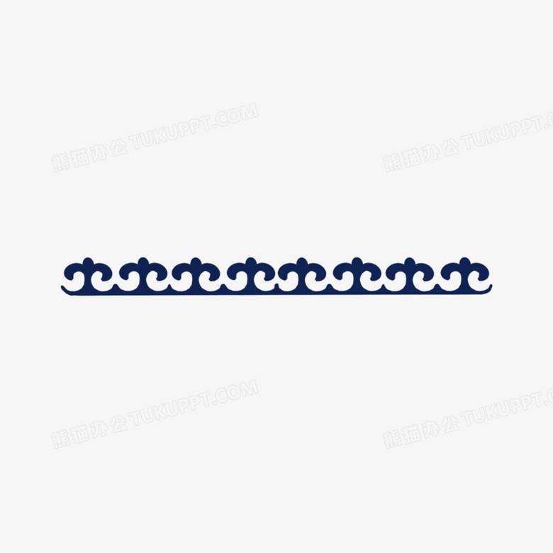 手绘免抠蒙古长条花纹图案装饰元素