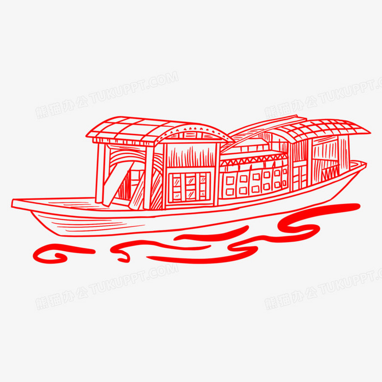 南湖红船简笔画小学图片