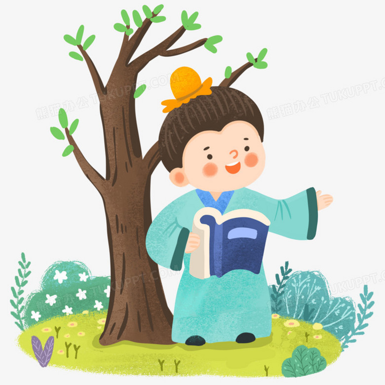 本作品全称为《卡通风彩色一位古代读书的小书生创意元素》,由迷南