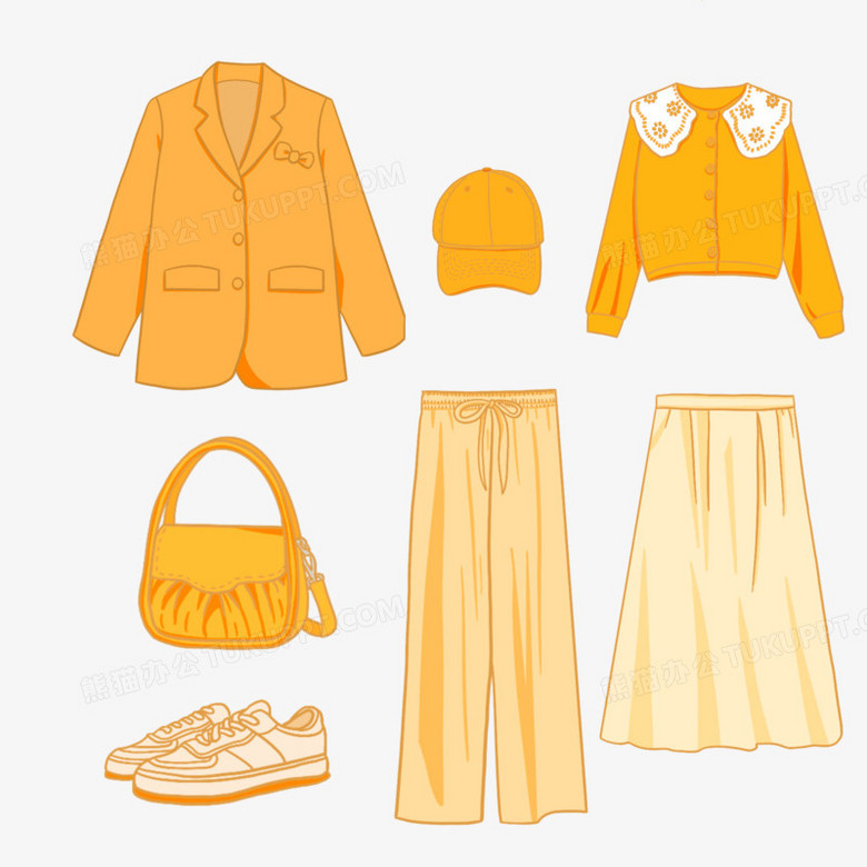 一组秋季着装穿搭合集素材