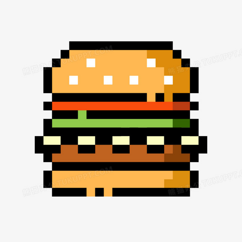 像素风装饰汉堡素材