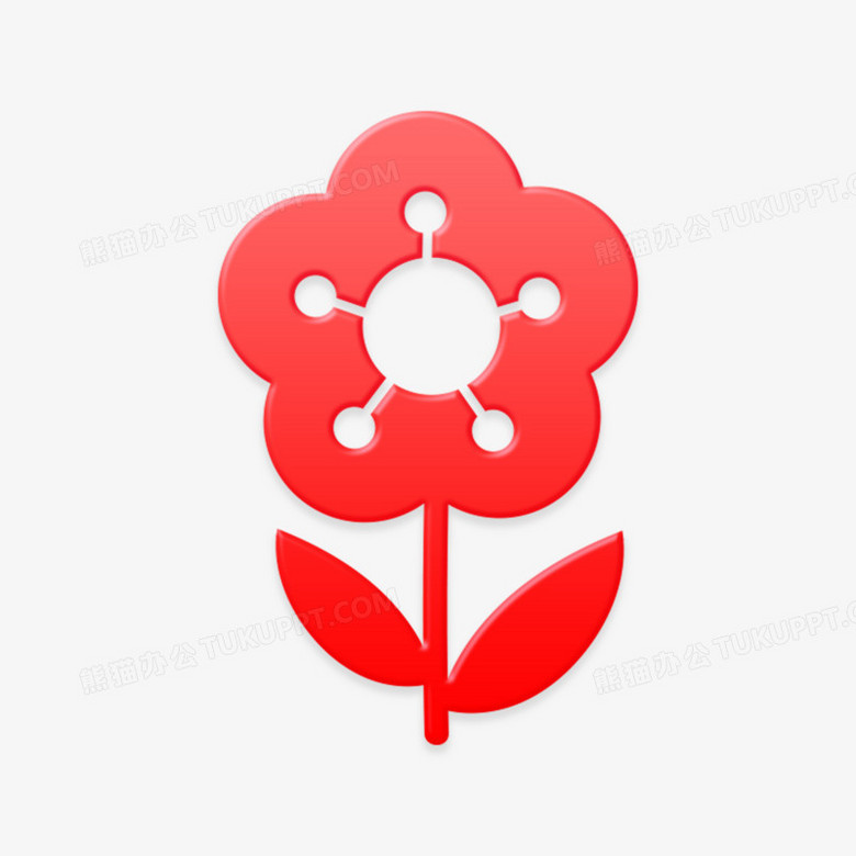 一组红色立体表扬贴纸合集小红花元素