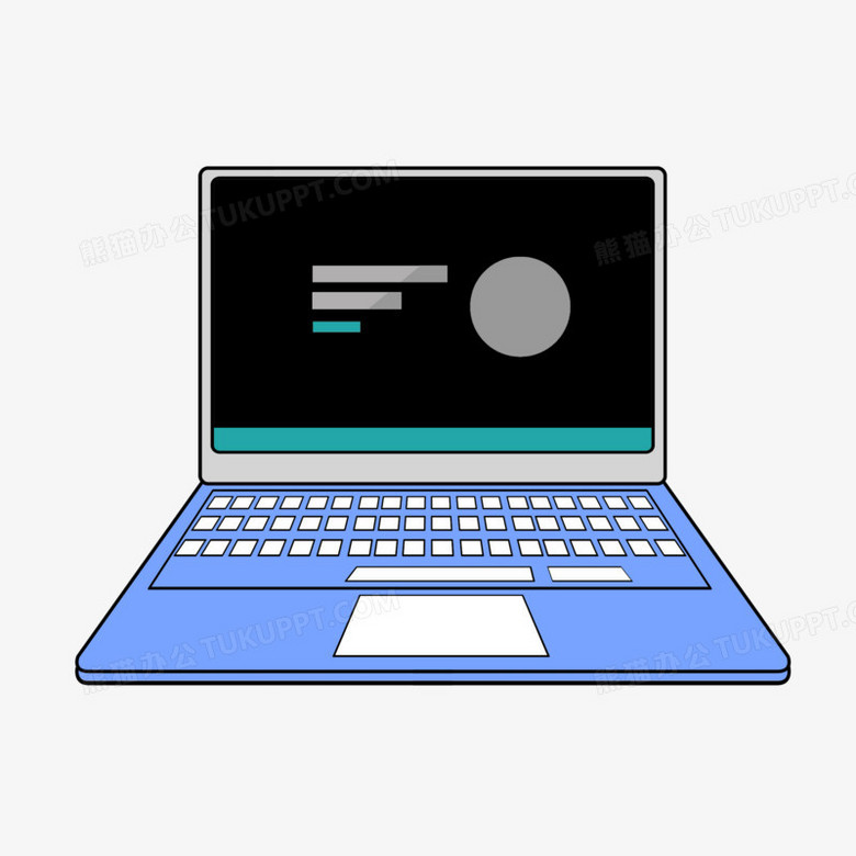 手绘卡通简约笔记本电脑素材