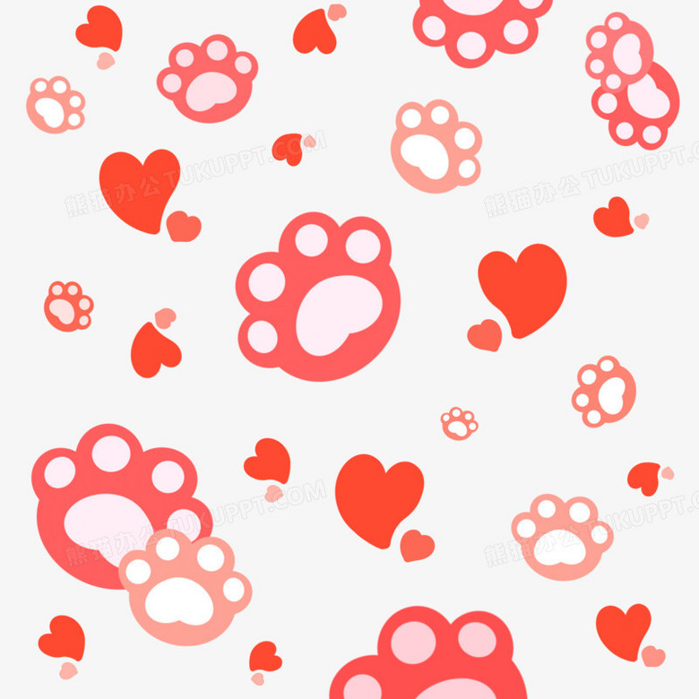 可爱猫爪底纹免抠元素png图片素材下载_元素png_熊猫办公