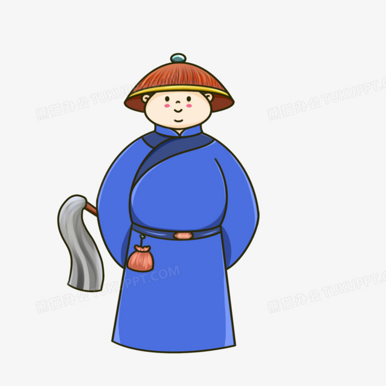 卡通手绘古代胖太监胖公公元素