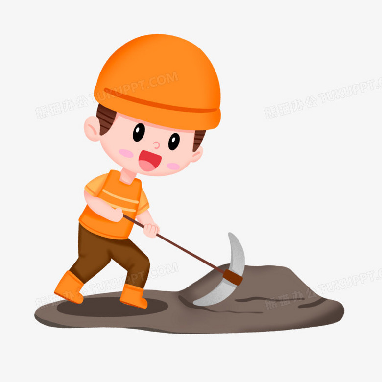 手绘男子在矿场挖矿免抠元素PNG图片素材下载_男子PNG_熊猫办公