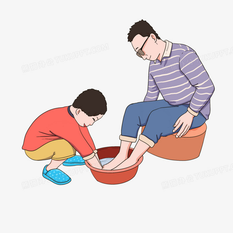 给爸爸洗脚的图片漫画图片