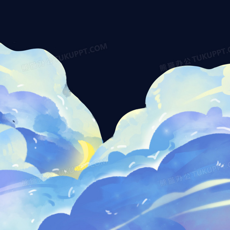 手绘插画风云彩png图片素材下载_云彩png_熊猫办公