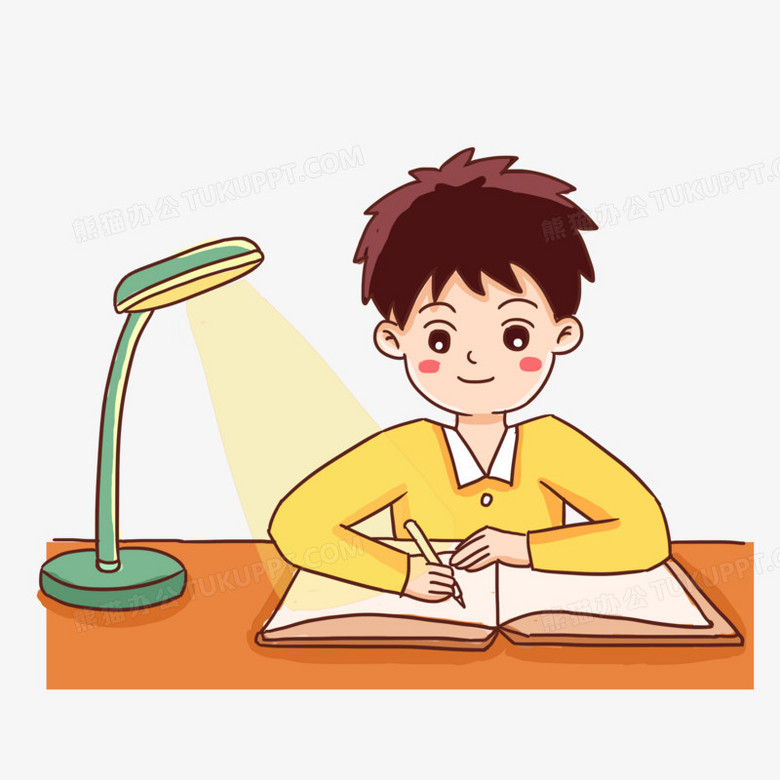 手绘卡通学生学习写作业免抠元素PNG图片素材下载_学习PNG_熊猫办公