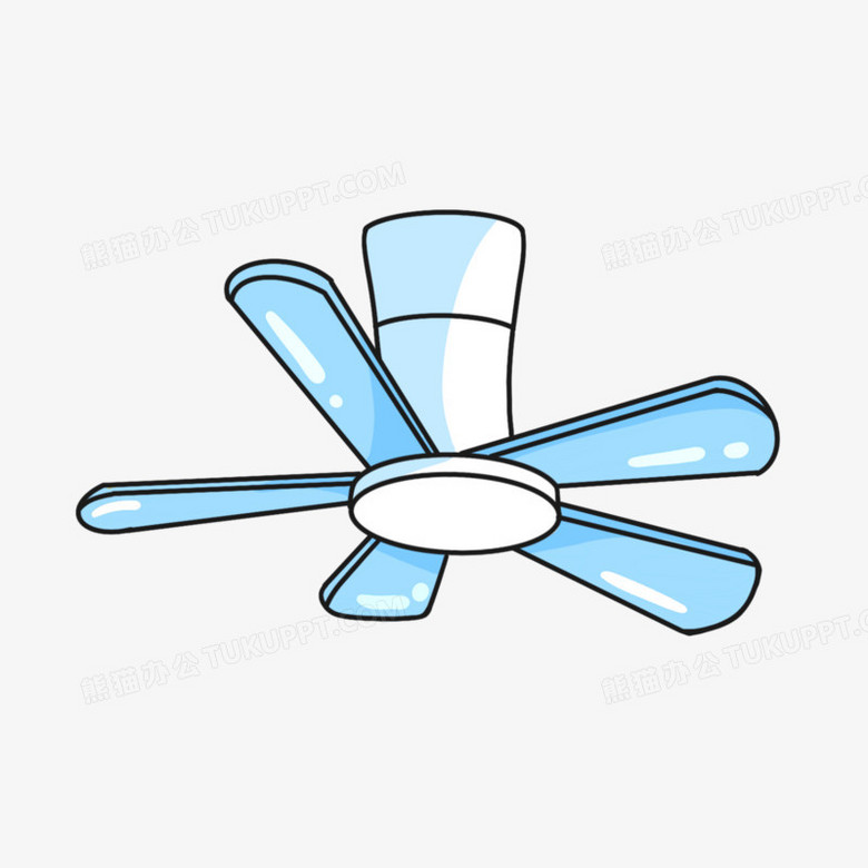 卡通手绘家用电器之吊扇素材