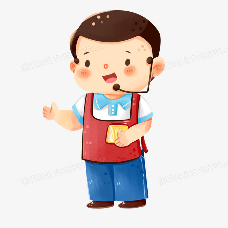 卡通手绘小小解说员元素png图片素材下载_手绘png_熊猫办公