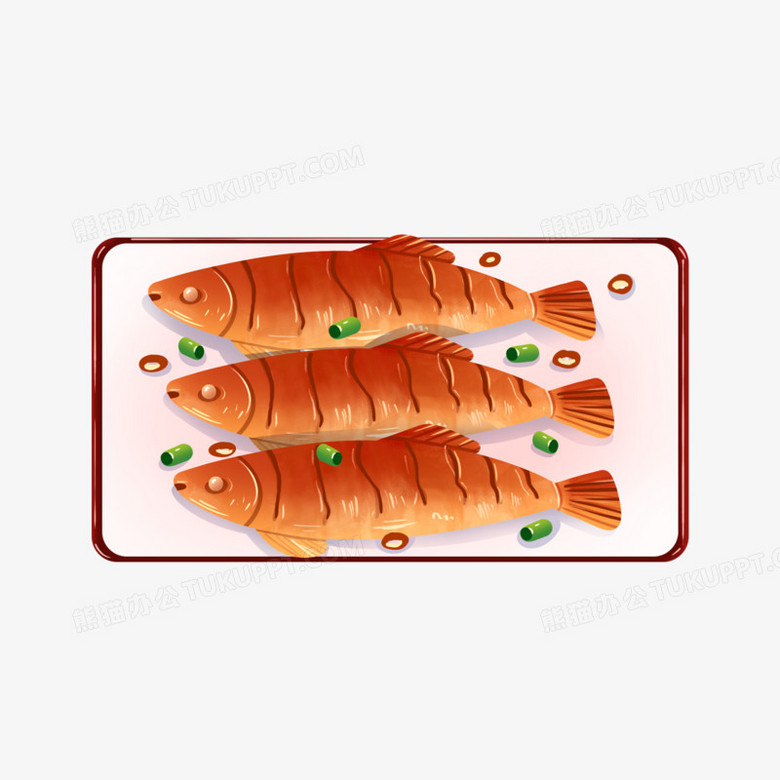 本作品全称为《彩色简约风一盘多条美味煎鱼元素》,由迷南文化传媒