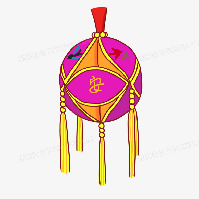 手绘卡通绣球手工免抠元素