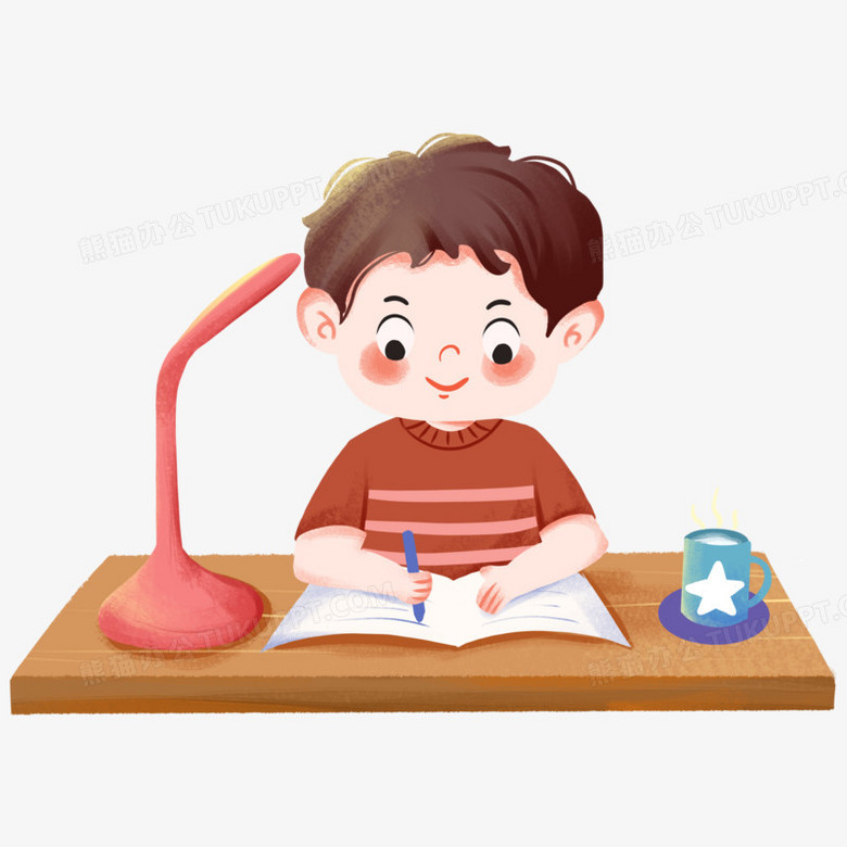 手绘卡通小朋友写字PNG图片素材下载_卡通PNG_熊猫办公
