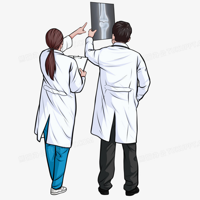 手绘风医生背影素材