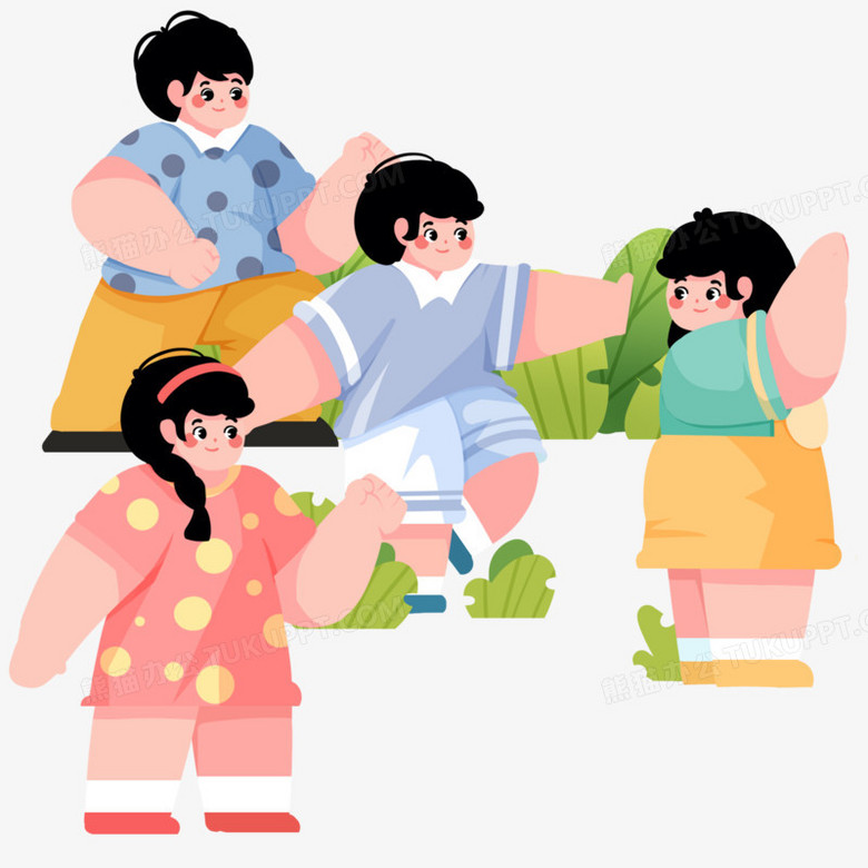 手绘玩游戏儿童木头人123好玩伙伴同伴PNG图片素材下载_手绘PNG_熊猫办公