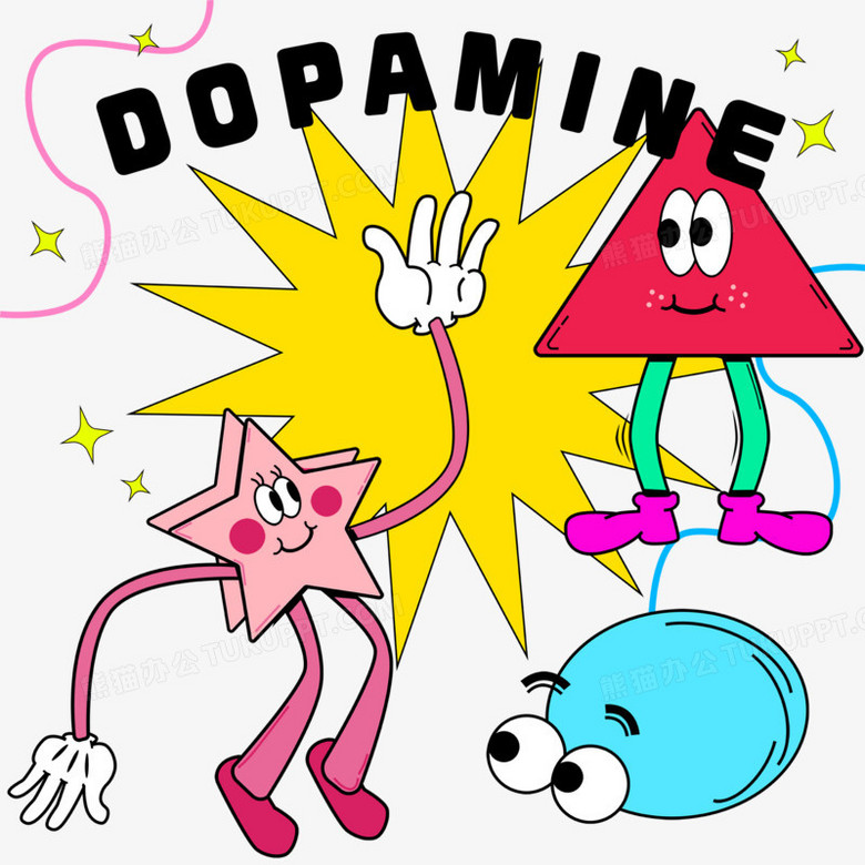 夏日多巴胺拟人色块素材