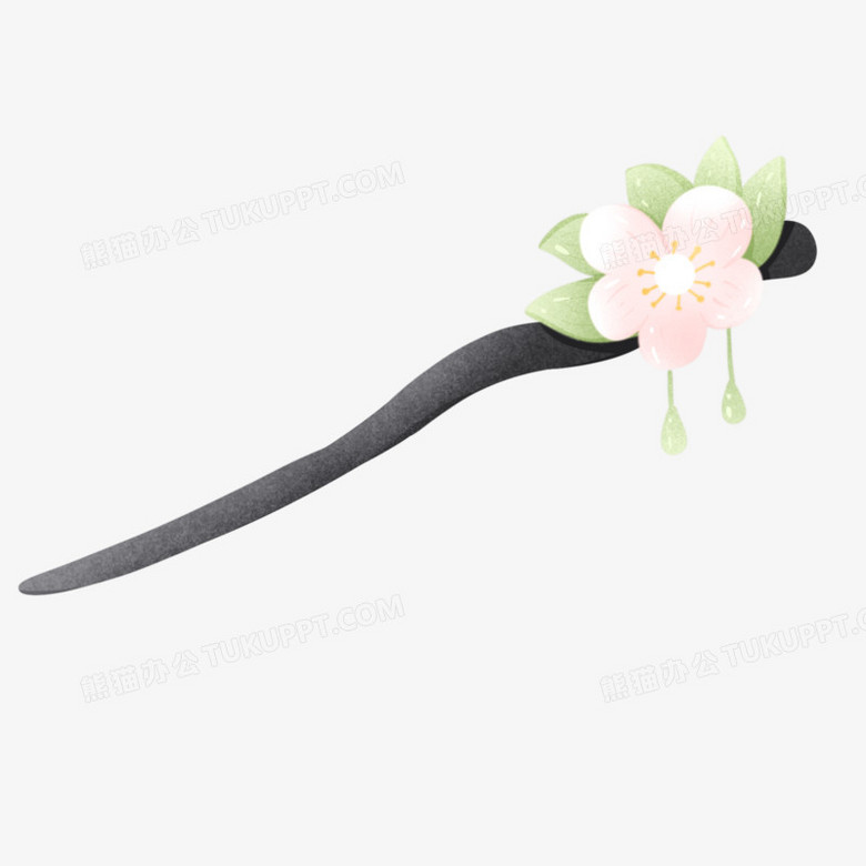 手绘古风发簪免抠元素png图片素材下载_古风png_熊猫办公