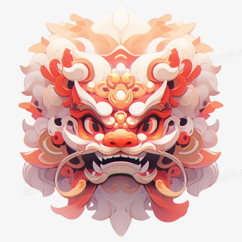 中国传统舞狮头元素png图片素材下载_舞狮png_熊猫办公