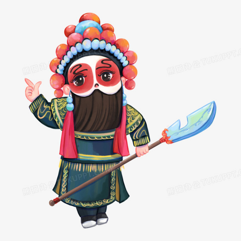 一组q版插画风生旦净末丑合集元素五PNG图片素材下载_合集PNG_熊猫办公