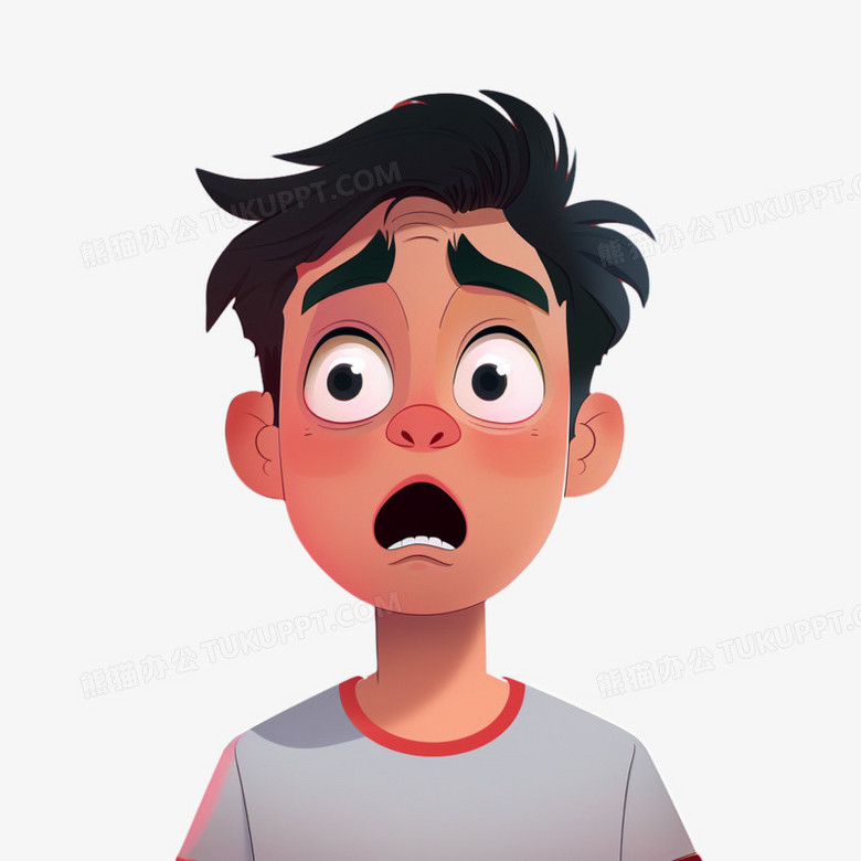卡通男人吃惊惊讶表情素材