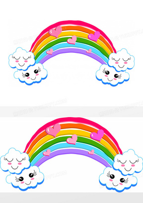 彩虹卡通素材图片