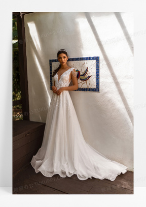 高端白色婚纱图片