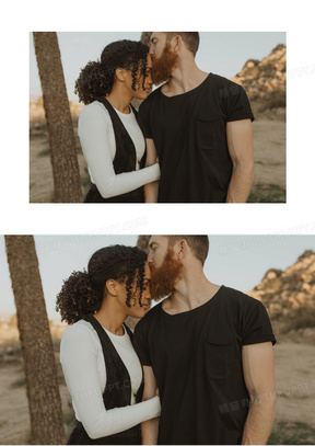 额头吻情侣图片