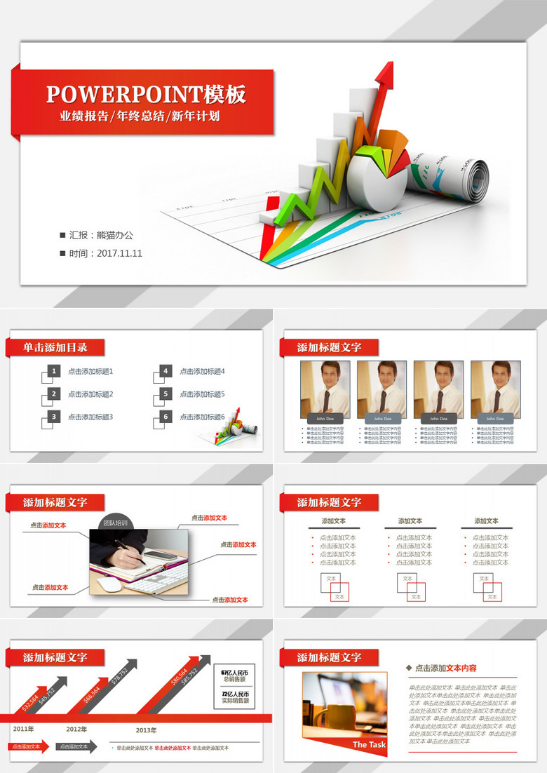 业绩报告年终总结PPT模板