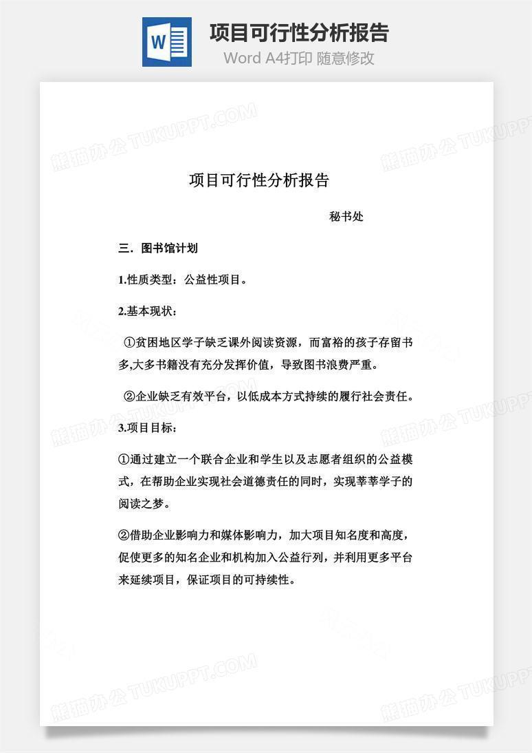 项目可行性分析报告Word文档