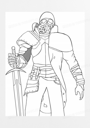 盔甲简笔线条画图片