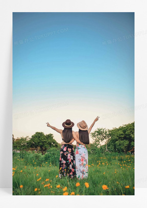 闺蜜背影照图片