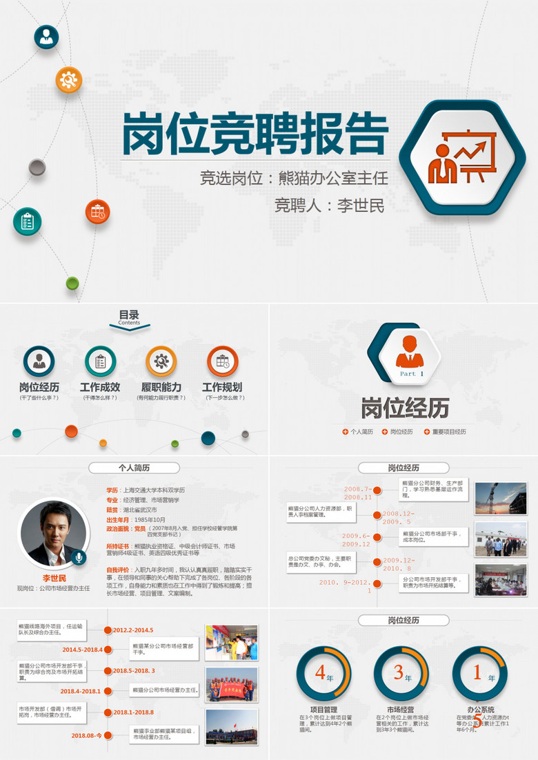 微立体岗位竞聘求职简历演讲PPT