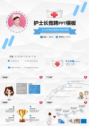 简约框架完整护士长岗位竞聘个人简历ppt模板