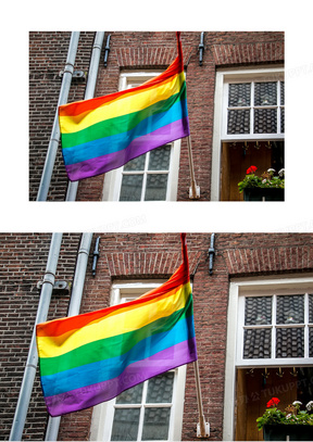彩虹色条纹国旗图片