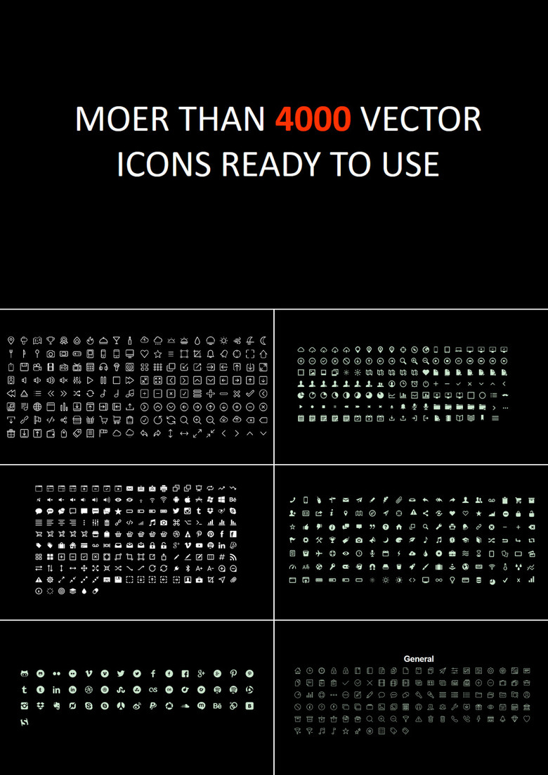 4000个图标整理合集素材
