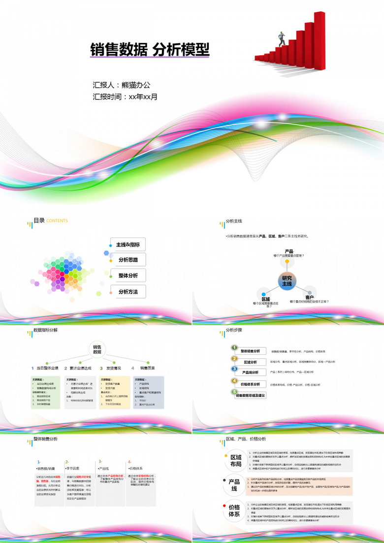 提升业绩的炫彩激情数据分析学习培训ppt模板